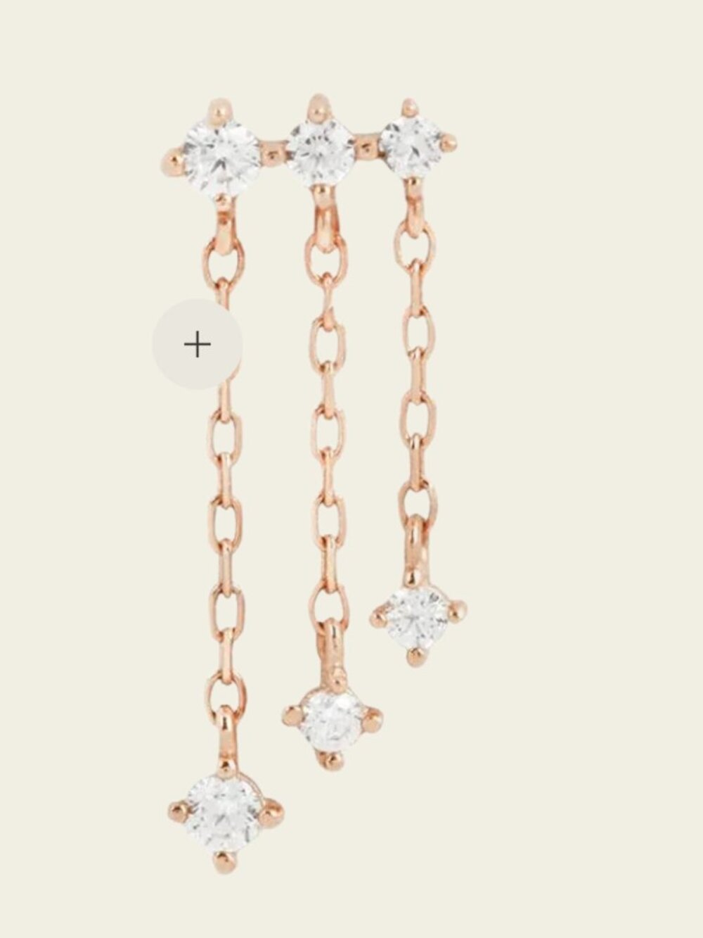 Cascade – CZ and 14K Rose Gold Threadless End